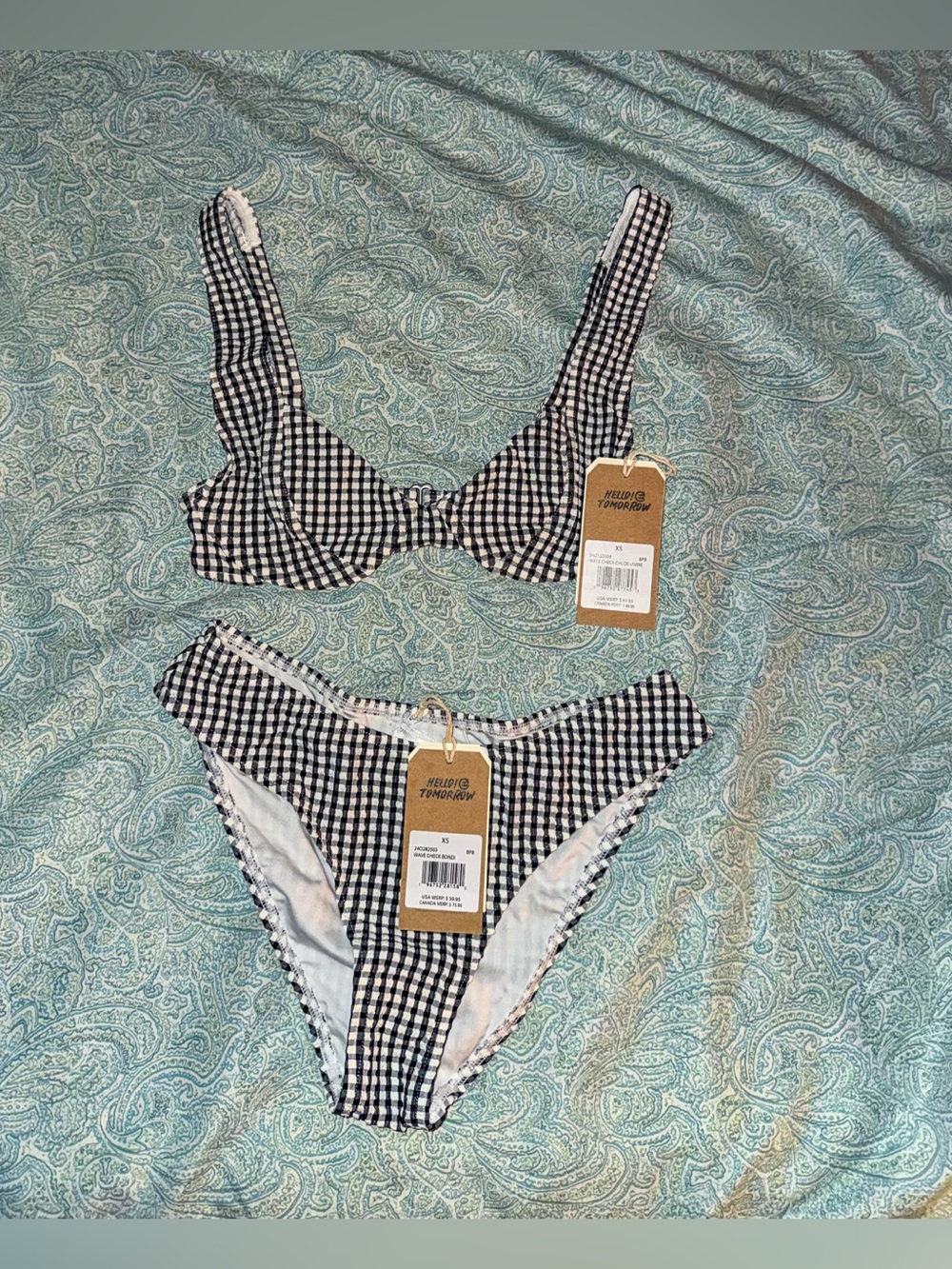 Billabong Wave Check Bikini Set - NWT - Picture 1 of 10